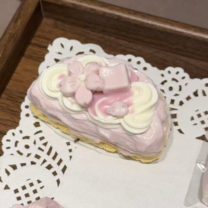 Creamy Taro Half-Cut Cake handmade silicone dessert squishy, approximately 180g